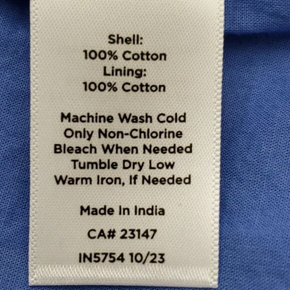 Talbots Eyelet Button Front Boho Cotton Women's Top Blue Iris Size X-Small - Picture 10 of 10